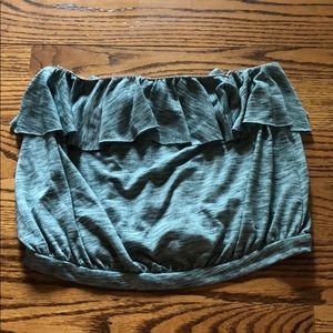 Strapless cropped shirt